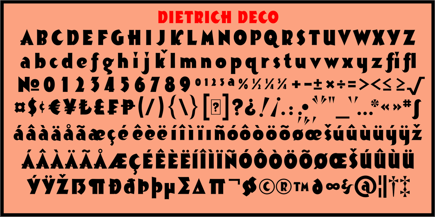 Пример шрифта Dietrich Deco #2